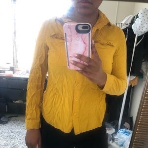 Golden Yellow Button Up Blouse